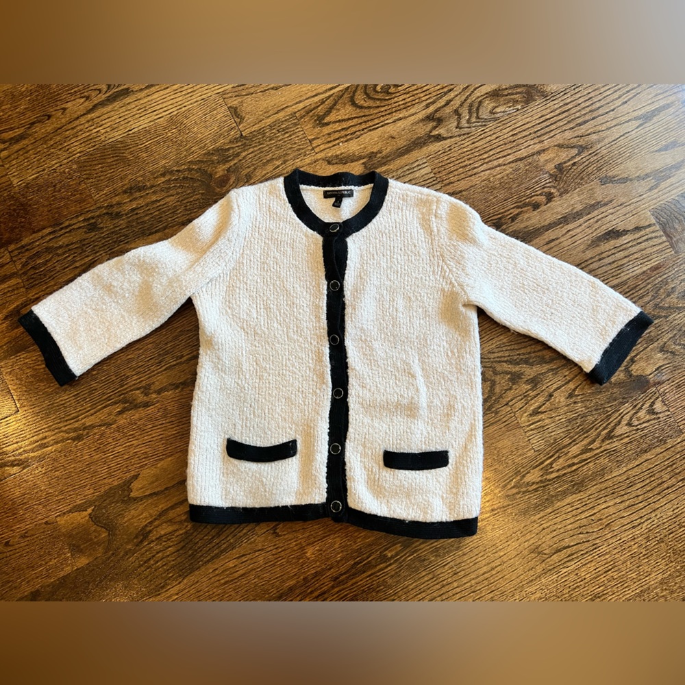 Banana Republic cream and black sweater